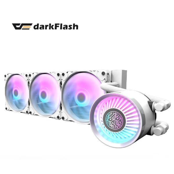 圖片 darkFlash Nebula DN360 ARGB 白 水冷/圖騰鏡面冷頭/鏈扣串接風扇/3年 一體式水冷