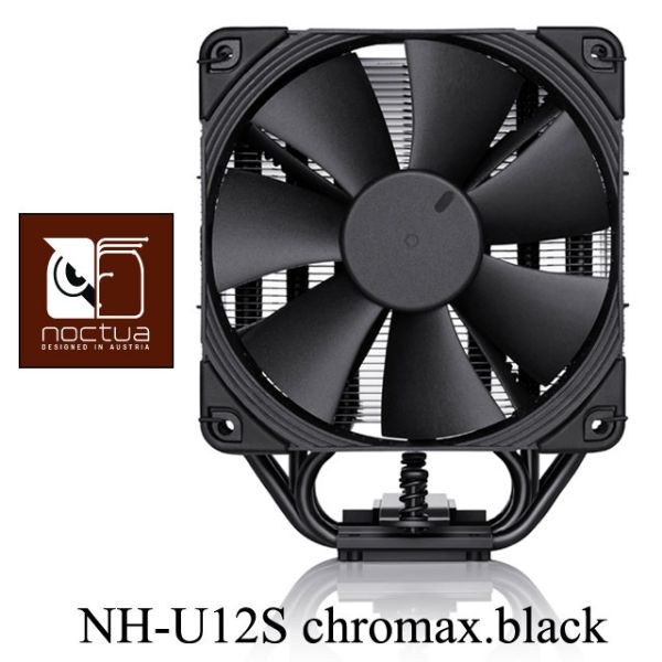圖片 貓頭鷹 NH-U12S chromax.black 黑化版/5導管/NF-F12 PWM/六年保/高15.8 薄型靜音散熱器