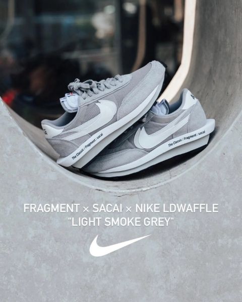 圖片 鞋教 FRAGMENT × SACAI × Nike LDWaffle "Light Smoke Grey" 藤原浩 三方聯名 灰白 解構 DH2684-001