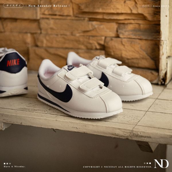 NICEDAY 現貨 Nike Cortez Basic 阿甘 阿甘鞋 經典 親子 童鞋 中童 海軍藍