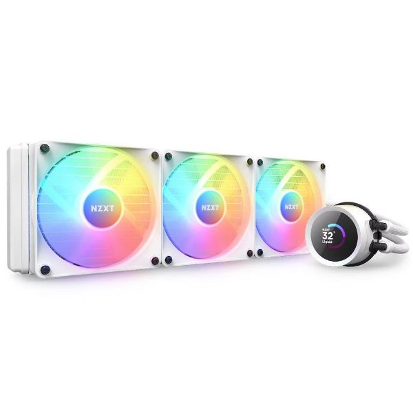 圖片 ★NZXT Kraken 360 RGB 白 水冷/1.54"液晶冷頭+ARGB風扇/6+1年/厚:5.3cm 一體式水冷