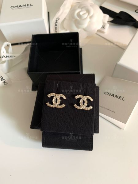 圖片 Chanel 波紋水鑽經典耳環