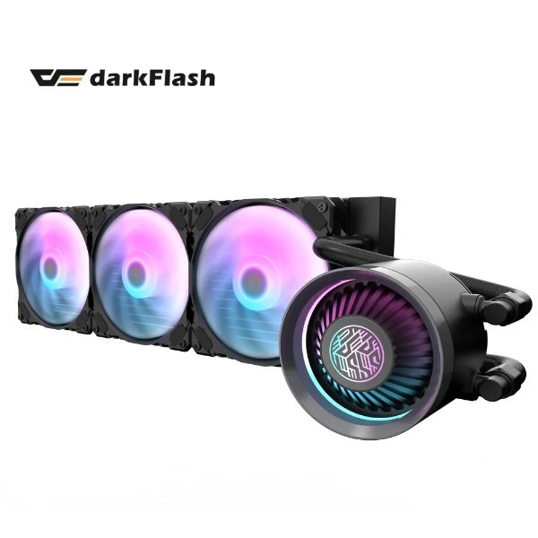 圖片 darkFlash Nebula DN360 ARGB 黑 水冷/圖騰鏡面冷頭/鏈扣串接風扇/3年 一體式水冷