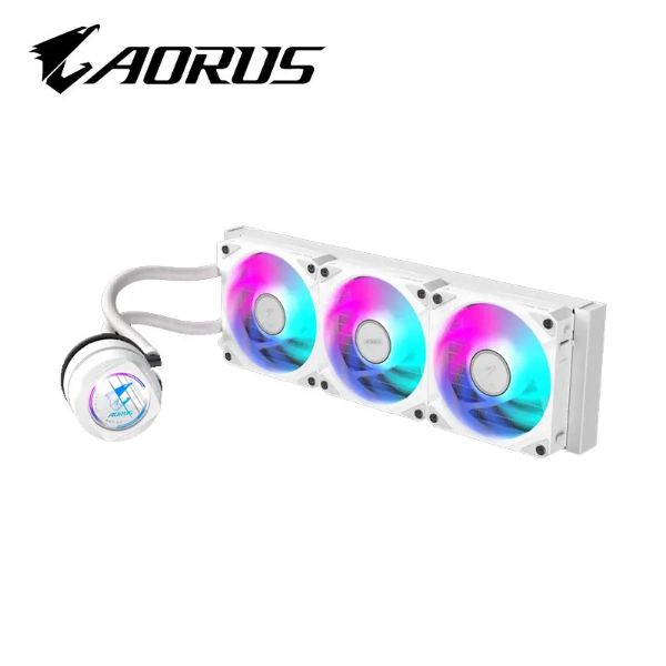 圖片 技嘉 AORUS WATERFORCE II 360 ICE(白) 鷹魂二代/可轉冷頭/卡扣風扇/5年 一體式水冷