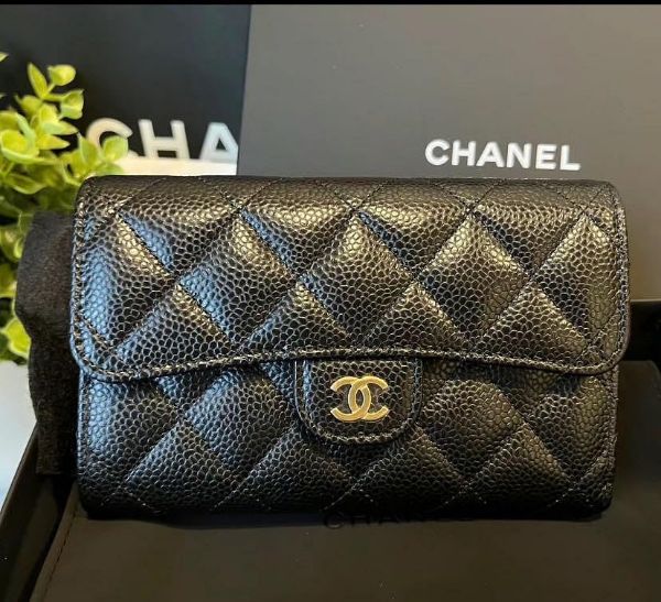 圖片 Chanel AP0232 荔枝格紋 中夾 黑金