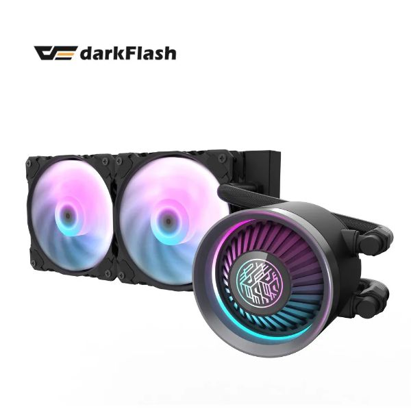 圖片 darkFlash Nebula DN240 ARGB 黑 水冷/圖騰鏡面冷頭/鏈扣串接風扇/3年 一體式水冷