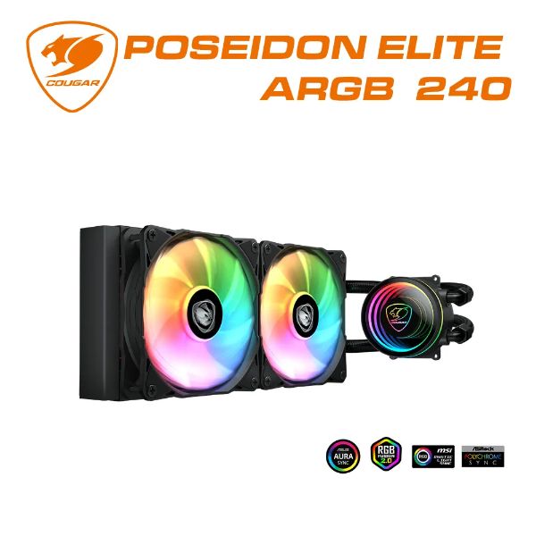 圖片 COUGAR POSEIDON ELITE ARGB 240 水冷/90度直角式鰭片/3年保 一體式水冷