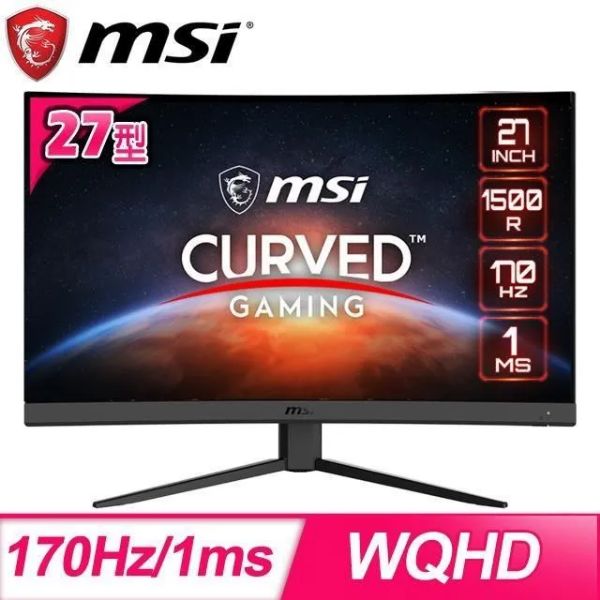 圖片  MSI 微星 Optix G27CQ4 E2 27型 2K 1500R 曲面電競螢幕