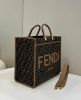 圖片 "限時降價 夏季折扣"-Fendi 8BH372 大款 FF緹花 Sunshine 包 棕色《2024季度新品》