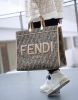 圖片 "限時降價 夏季折扣"-Fendi 8BH372 大款 FF緹花 Sunshine 包 棕色《2024季度新品》