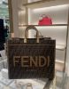 圖片 "限時降價 夏季折扣"-Fendi 8BH372 大款 FF緹花 Sunshine 包 棕色《2024季度新品》