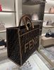 圖片 "限時降價 夏季折扣"-Fendi 8BH372 大款 FF緹花 Sunshine 包 棕色《2024季度新品》