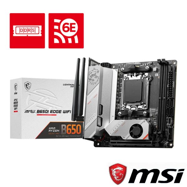 圖片 微星 MPG B650I EDGE WIFI(Mini-ITX/LAN 2.5G+無線/註五年)8+2+1相
