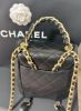 圖片 CHANEL香奈兒 Chanel AS4979 新款 荔枝皮雙肩粗鍊後背包 黑 