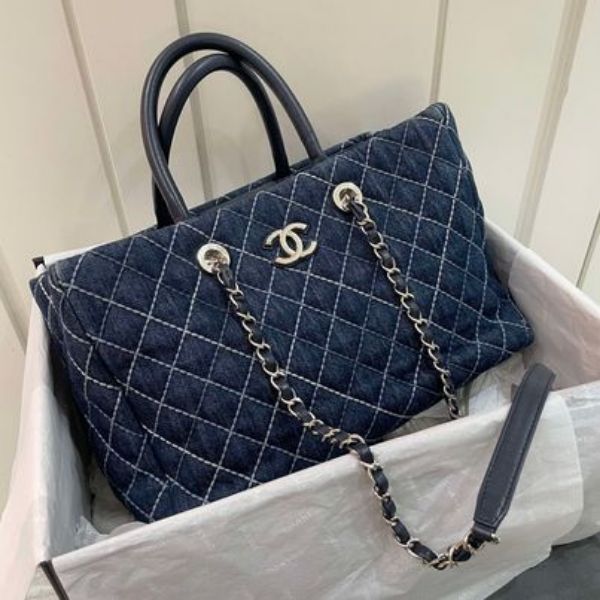 圖片 Chanel 牛仔外縫線手提肩背托特包