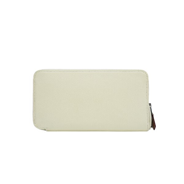 圖片 Hermes 展示品 Silk In Epsom 小牛皮拉鍊絲巾長夾(NATA 奶油白)