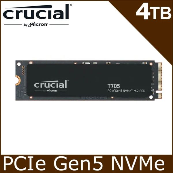 圖片 美光 Micron Crucial T705 4TB Gen5 PCIe 5.0 讀:14100/寫:12600/TLC【五年保】