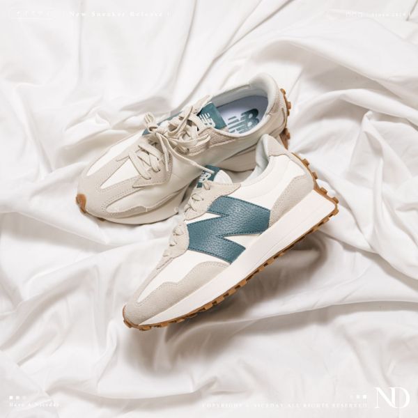 NICEDAY 現貨 New Balance 327 復古米白系列 麂皮 綠 深綠 女款