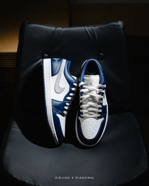 圖片 鞋教 Nike Air Jordan 1 Low "Wolf Grey Midnight Navy" 狼灰午夜藍 553558-141 / (GS) 553560-141