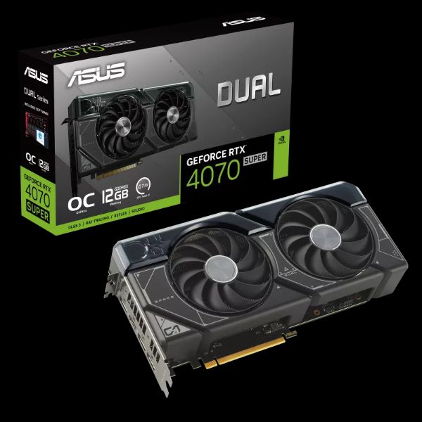 圖片 華碩 DUAL-RTX4070S-O12G(2550MHz/27cm/雙風扇/註四年)軸向式風扇