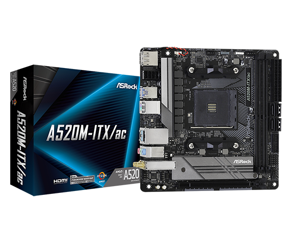 圖片 華擎 A520M-ITX/ac(一般文書・AMD入門・Mini-ITX)
