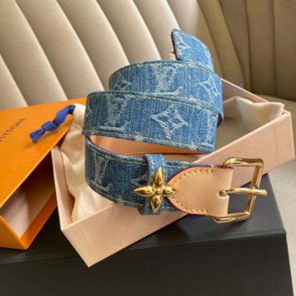 圖片 Lv 新款牛仔老花腰帶