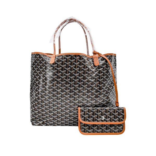 圖片 Goyard St. Louis GM 防水帆布手提/肩背托特包(黑/棕)