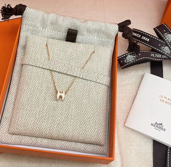 圖片 Hermes 愛馬仕 Mini Pop 經典H立體橢圓簍空項鍊