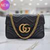 圖片 Gucci 443496 GG Marmont Jumbo 30 公分 雙G金鍊翻蓋包 黑色《2024季度★全新商品 》