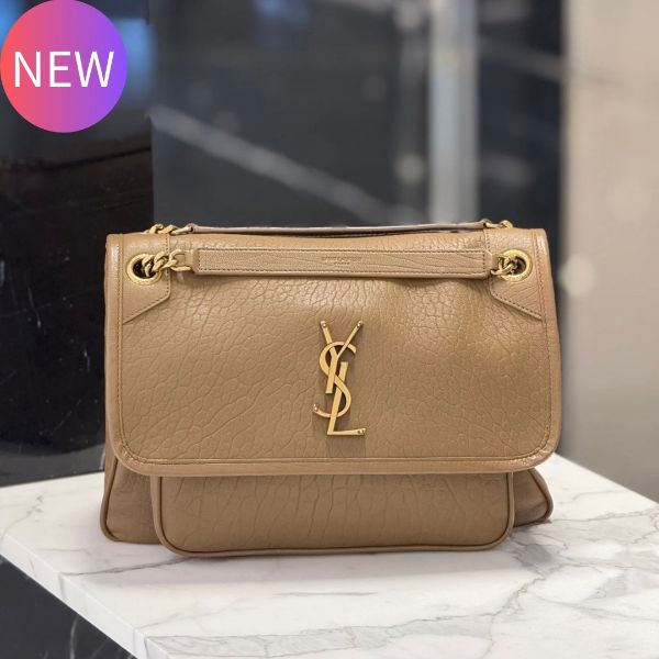 圖片 Saint Laurent YSL 633178 中款粒面小羊皮 Niki 包 深軟木塞色﻿《專櫃正售當季★全新商品 》