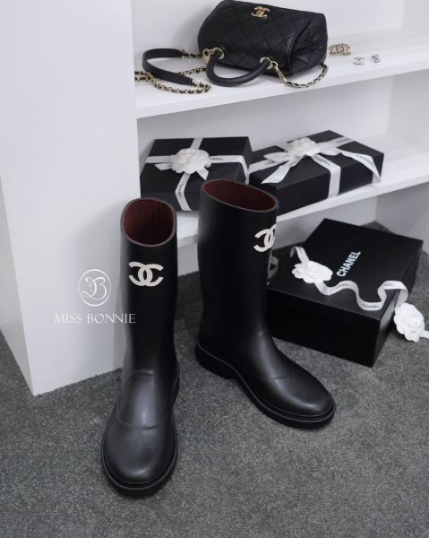 圖片 CHANEL 小香雙C Logo雨靴/黑色(尺寸39)