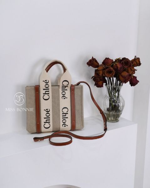圖片 Chloe Woody經典小號托特包(揹帶款)-棕色(預購)