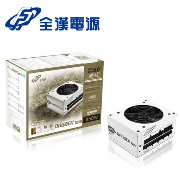 圖片 全漢 金鋼彈 850W ATX3.0(PCIe 5.0) 白色/雙8/金牌/全模/主日系/10年保【SFX規格】