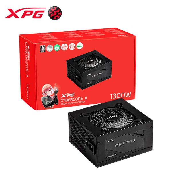 圖片 XPG CYBERCORE II 1300W 雙8/白金/全模/ATX3.0(PCIe 5.0)/10年保