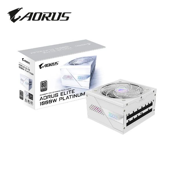 圖片 技嘉 AORUS ELITE 1000W ICE(白色) 雙8/白金/全模組/ATX3.0(PCIe 5.0)/全日系/10年