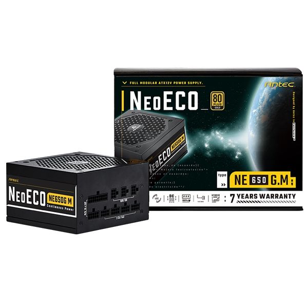 圖片 Antec NE650GM(650W) 雙8/金牌/全模/全日系智慧溫控風扇/10年保