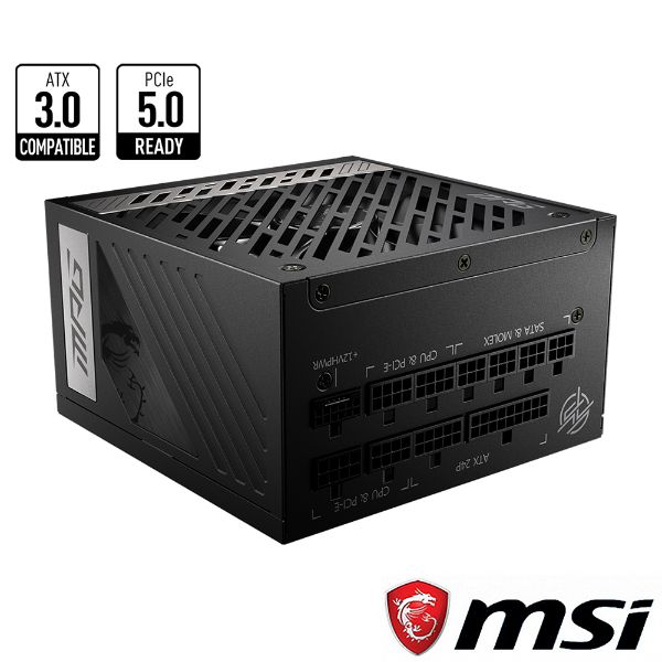 圖片 微星 MPG A1000G PCIE5 1000W 雙8/金牌/全模組/ATX3.0/溫控風扇/全日系/10年保