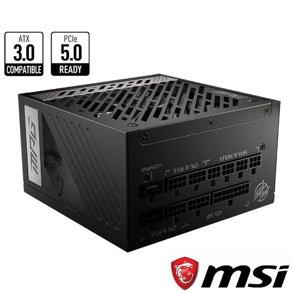 圖片 微星 MPG A850G PCIE5 850W 雙8/金牌/全模組/ATX3.0/溫控風扇/全日系/10年保