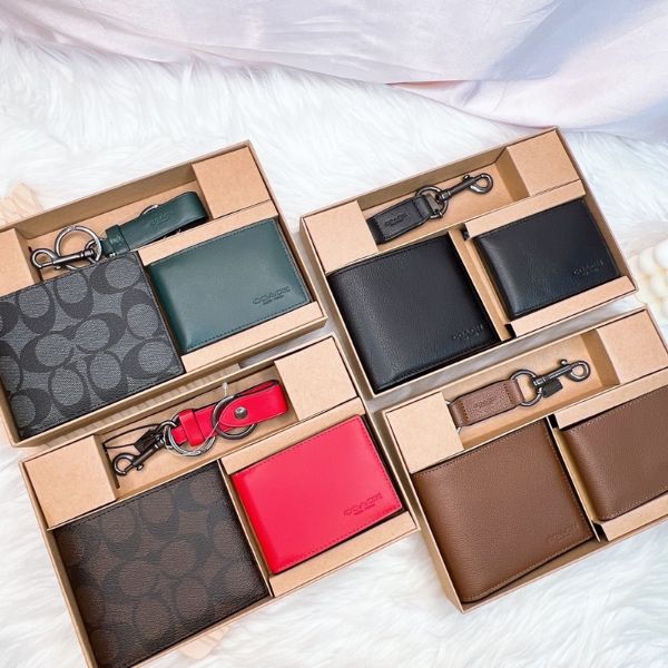 圖片 Coach ID卡 男短夾 禮盒組