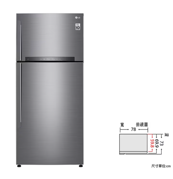 圖片 LG 變頻雙門冰箱 星辰銀/525公升 (冷藏389/冷凍136) GN-HL567SVN