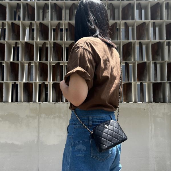 圖片 #已售 歡迎詢問預訂# CHANEL Mini 貝殼包 黑金 荔枝牛皮