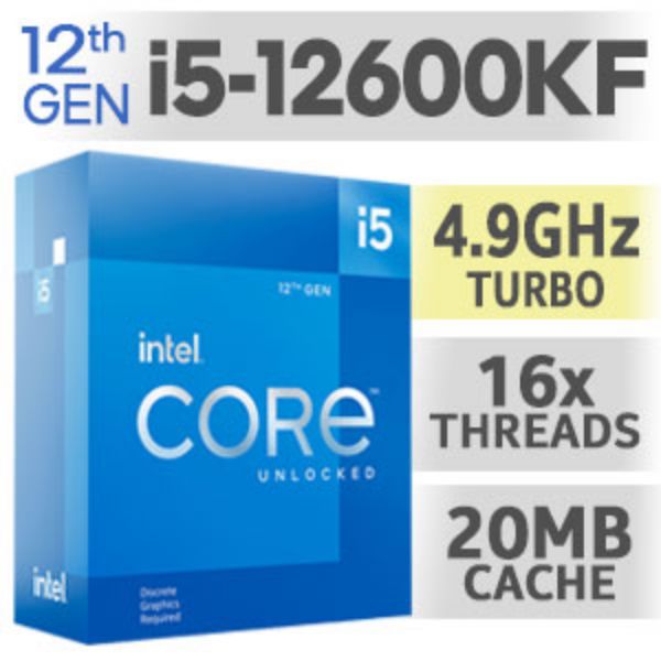 圖片 Intel i5-12600KF【10核/16緒】3.7G(↑4.9G)/20M/無內顯/無風扇【代理盒裝】全球三年保