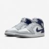 圖片 鞋教 Nike Air Jordan 1 Mid "Wolf Grey Midnight Navy" 狼灰 午夜藍 男款 DQ8426-104