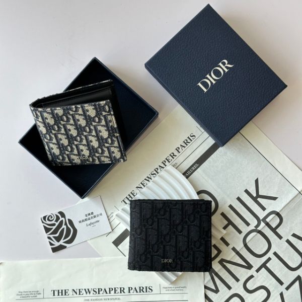 圖片 DIOR Oblique 緹花八卡男短夾
