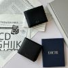 圖片 DIOR CD 黑色粒面小牛皮八卡男短夾