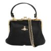 圖片 Vivienne Westwood 防刮皮革金色土星轉釦兩用斜背包(黑)