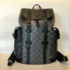 圖片 【哈極品】美品《LV 黑灰字紋雙釦 Christopher/MM 後背包 /M45419》