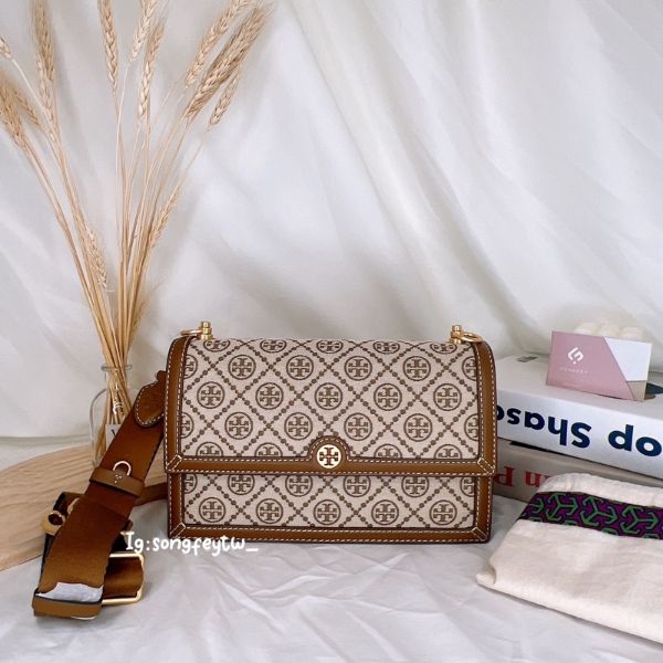 圖片 Tory Burch｜TB 專櫃款 T Monogram 老花風琴包 斜背包