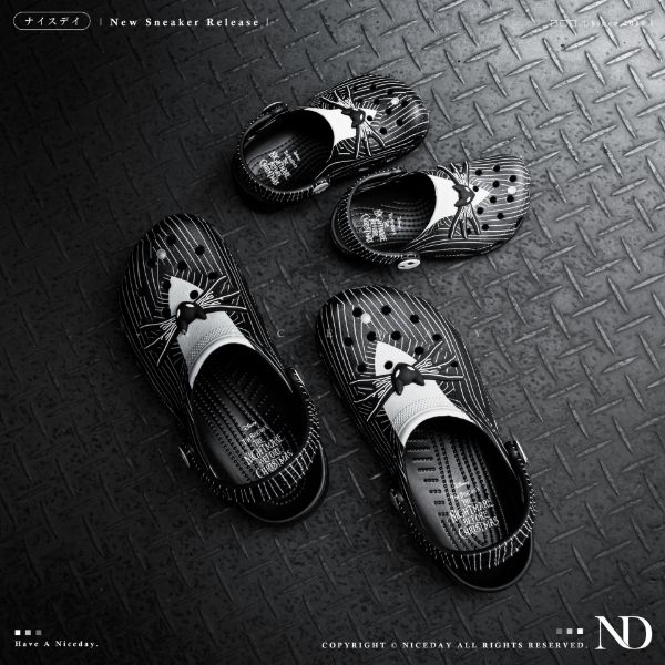 NICEDAY 現貨 Crocs Classic Crush 洞洞鞋 迪士尼 聯名 聖誕夜驚魂 黑白 厚底 踩屎感 男女尺寸 童鞋