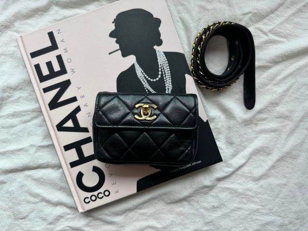 圖片 🇯🇵Chanel Vintage回途 ✨黑金腰包- 在台現貨不必等